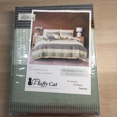 Queen Duvet Cover The Wizard of Oz Fluffy Cat 3PCS Set Duvet 2 Shams NEW