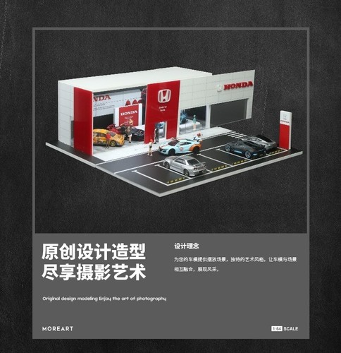 Diorama 1:64 Car Garage Model LED City Car Showroom Scene Display Building Model - Picture 96 of 102