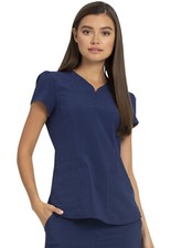Navy HeartSoul Scrubs Y Neck Top HS770 NYPS
