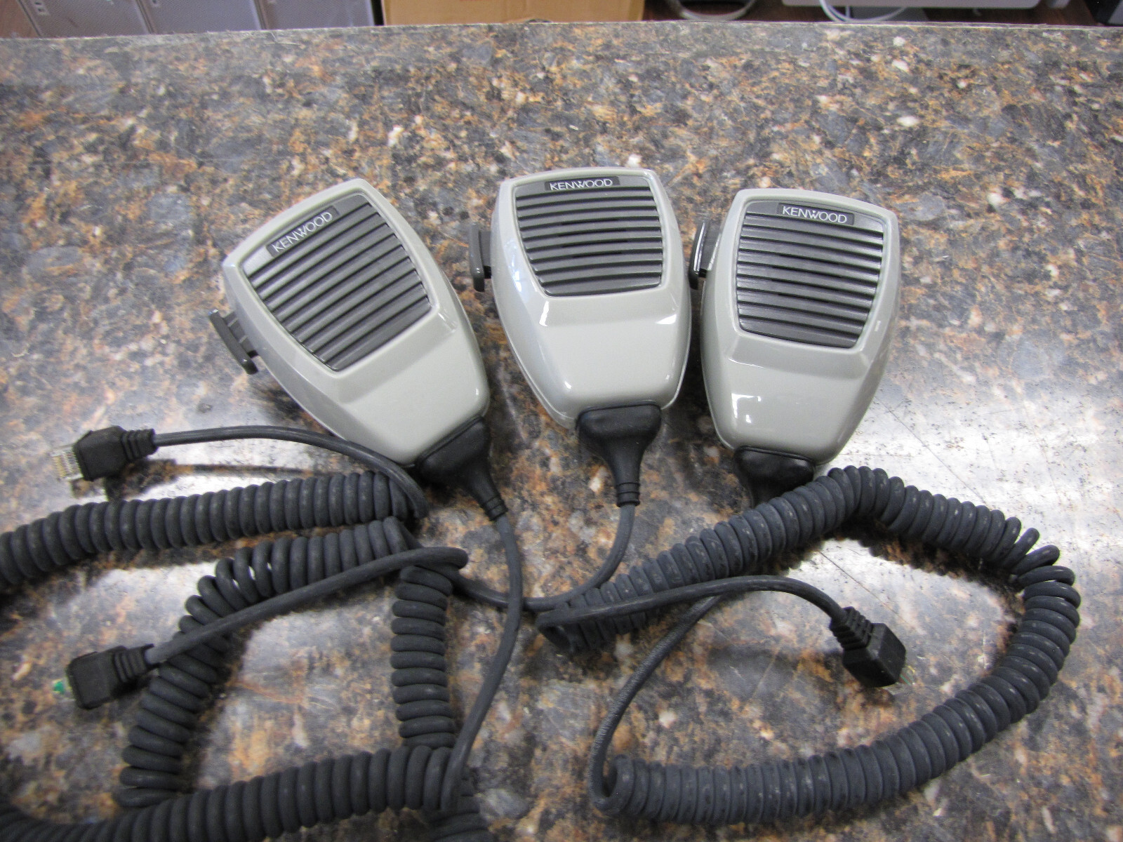 Lot of (3) Kenwood KMC-27 Microphone w/LAN Connector Cable - New condition, QTY