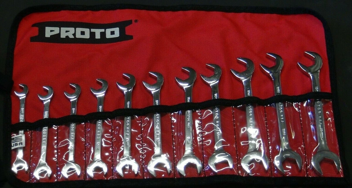 PROTO J3100M 11 PC FULL POLISH METRIC ANGLE OPEN END 15 60