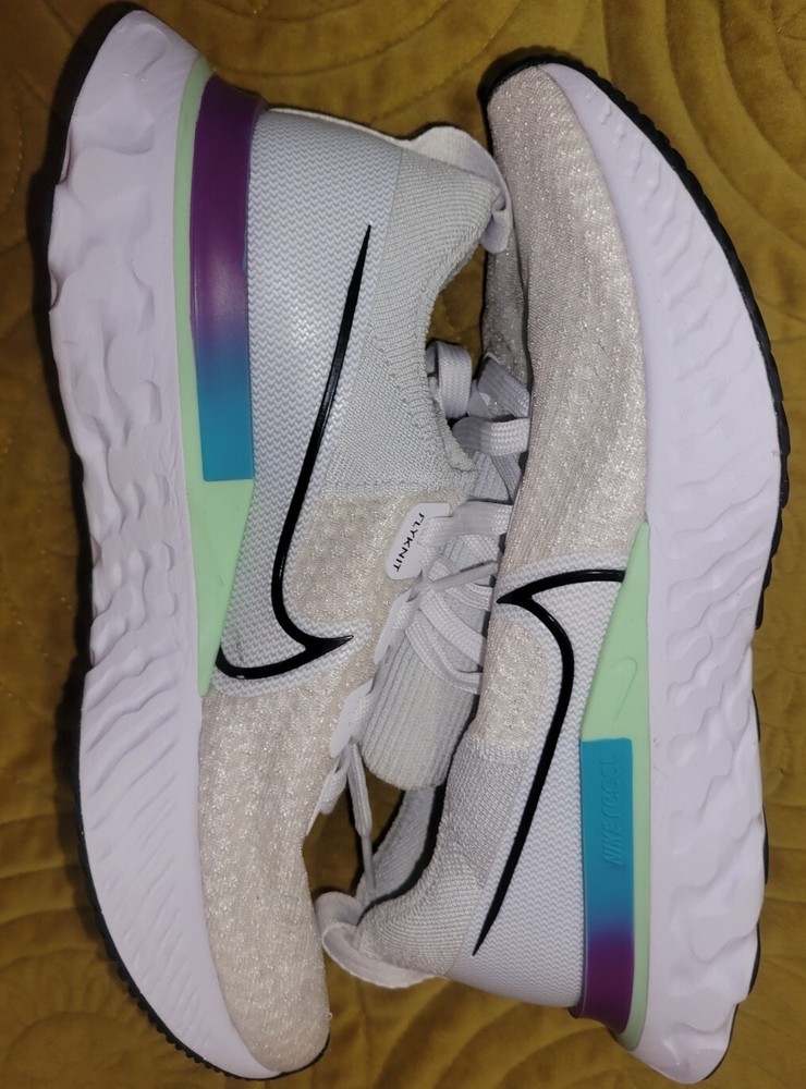 Nike React Infinity Run Flyknit White Vapor Green CD4371-102 Size 7