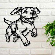NEW Happy Dog Metal Silhouette
