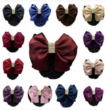 1Pcs Women's Hair Clip with Cover Net Bun Bow Barrette Snood Hairnet Accessories