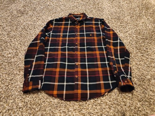 Express Hemd Herren mittelblau kariert Flanell Langarm Knopfleiste Baumwolle