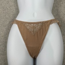 Vintage Maidenform Panties Lace Back Size 6 Medium 40322 Beige Hi Cut Floral