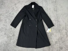 NWT Harve Benard Jacket Womens 8 Black Wool Blend Evening Pea Overcoat $102