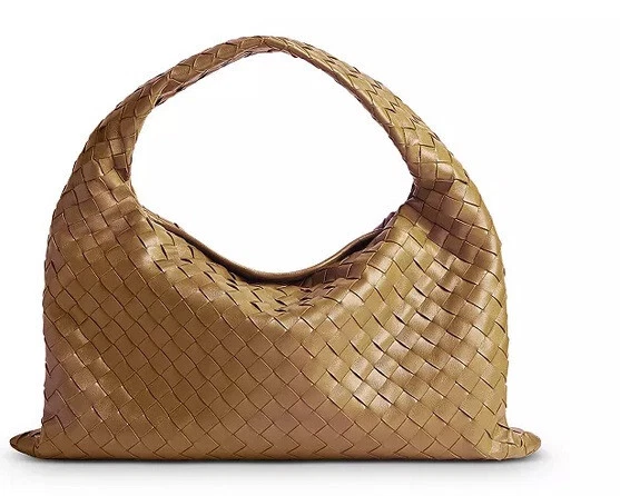 NWT Bottega Veneta Hop woven intrecciato Brown Small Shoulder Bag