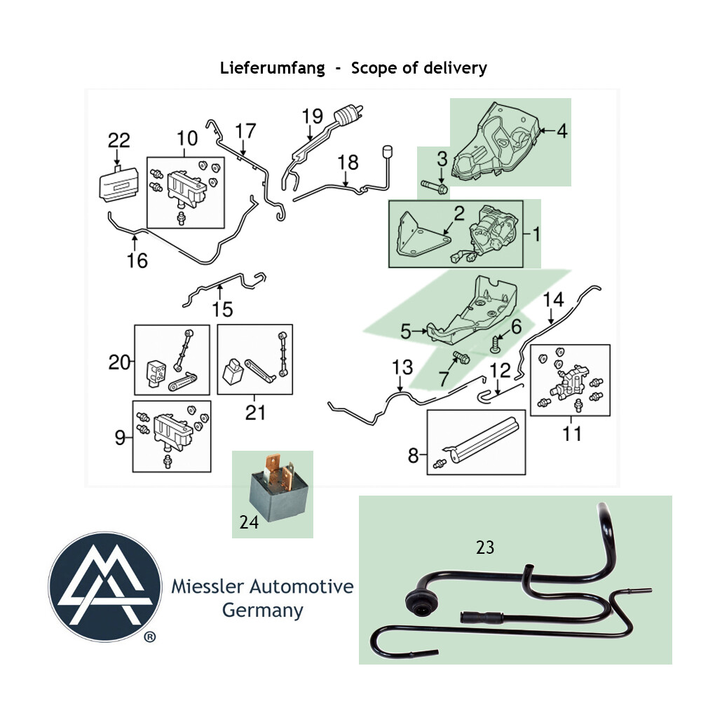 OEM AMK LR Disco3,4, SPORT L320 kit compressor with housing