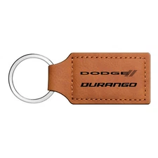 Dodge Durango Rectangular Brown Leather Key Chain Key-ring