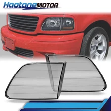 1Pair Headlight Lens Cover Left & Right Smoke Fit For 1997-2004 Fold F150 F-150