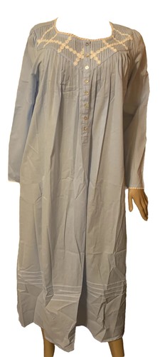 Eileen west nightgown Xlarge Woven Cotton Lawn Blue - Picture 2 of 4