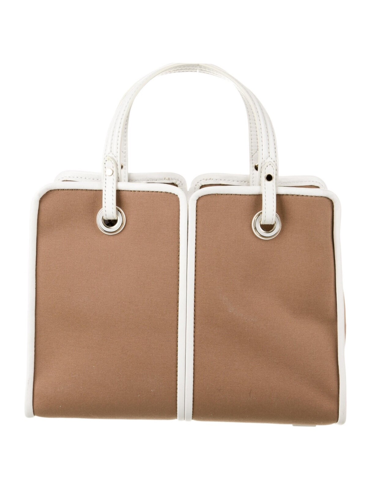 KATE SPADE NEW YORK Canvas Leather-Trim Mini Tote Bag Neutrals