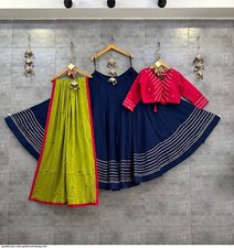 New Rayon Cotton Gamthi Work Lehenga Navratri Chaniya Choli Size L