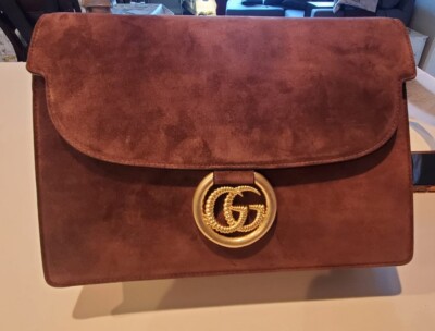 Authentic Gucci GG-Ring Suede Should Bag