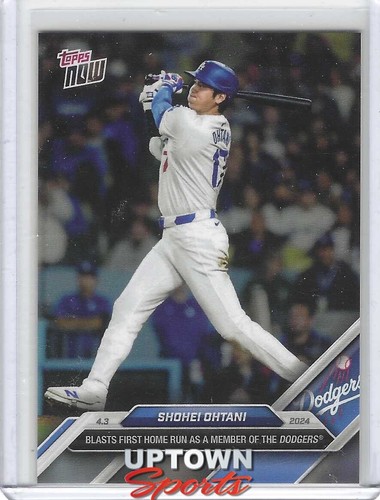 2024 Topps Now  Shohei Ohtani Blasts 1st Home Run Card #36 Dodgers -
