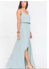 Show Me Your Mumu Kendall Maxi Dress Silver Sage Sz Medium M