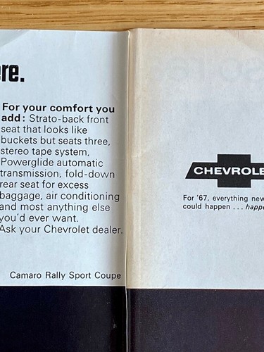 Chevrolet Camaro Chevy Oldtimer 1966 XXL 34x76 cm Werbung Vintage Ad Reklame - Bild 3 von 5