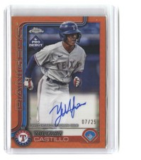 Yolfran Castillo #/25 2025 Topps Pro Debut Chrome Autographs Orange Refractors