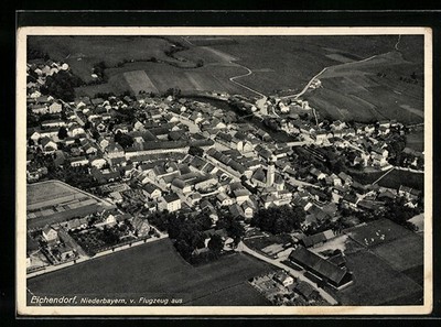 Postcard Eichendorf/Lower Bavaria, view from the plane 