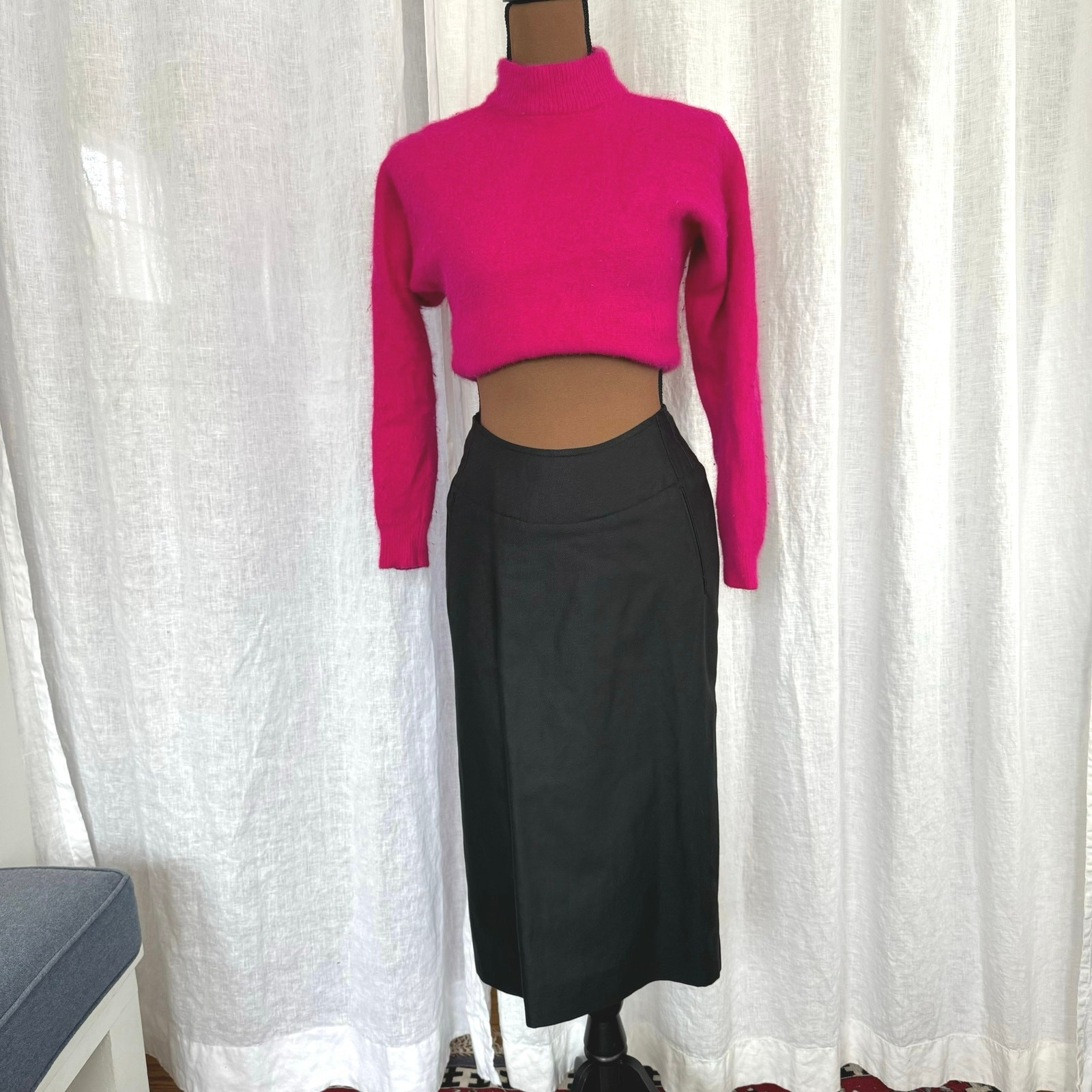 Gonna a matita nera vintage Yves Saint Laurent