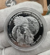 2023 1oz Oglala Lakota Sioux .999 Silver  Moon Goddess Hanwi Coin
