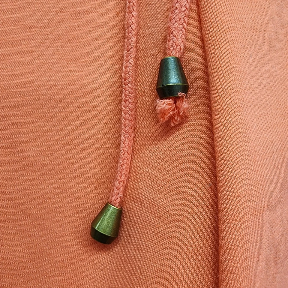 Kaktus Pants Womens M Orange Cargo Studded Drawstring Capri Stretch Knit Casual - Image 2 of 4