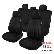 Breathable Premium Car Seat Covers  3D Air-Mesh Seat Covers for Full Set Black