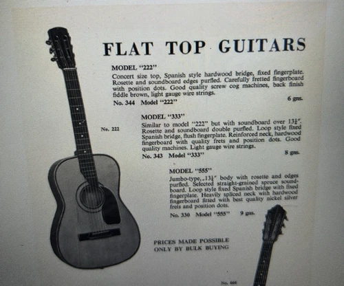 Selmer Accoustic Flat top Guitar Model 222 - Picture 7 of 7