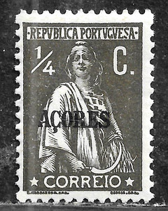 HICK GIRL-  MINT PORTUGAL-AZORES STAMP   SC#155  1912  CERES ISSUE    H369