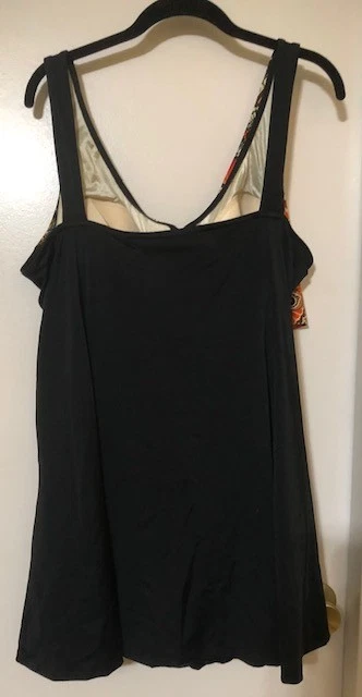 Vestido de maiô It Figures coxas finas 24W peça única preto com várias cores ~EUC~ - Imagem 2 de 4