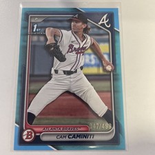 2024 Bowman Draft Cam Caminiti 1st Sky Blue Paper Parallel 047/499 Braves