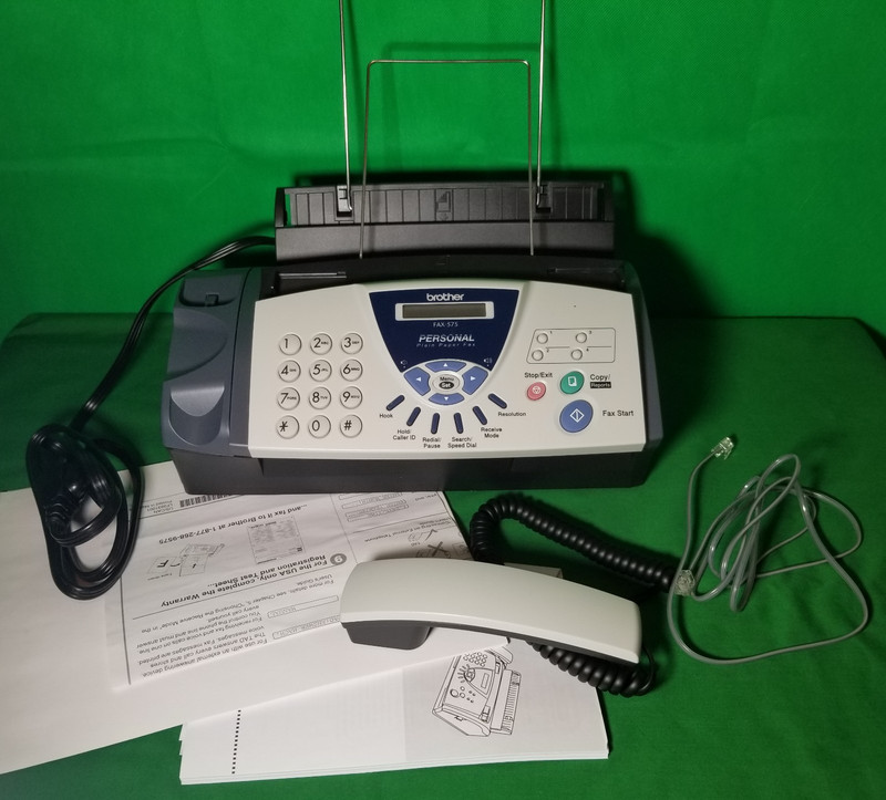 BROTHER FAX-575 PERSONAL PLAIN PAPER FAX MACHINE PHONE COPIER W/ WIRES