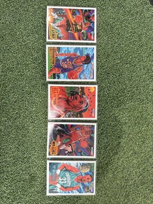 (4) 1993-94 Fleer Pro Vision Set NBA Lot Mourning Kemp Stockton Olajuwon Wilkins