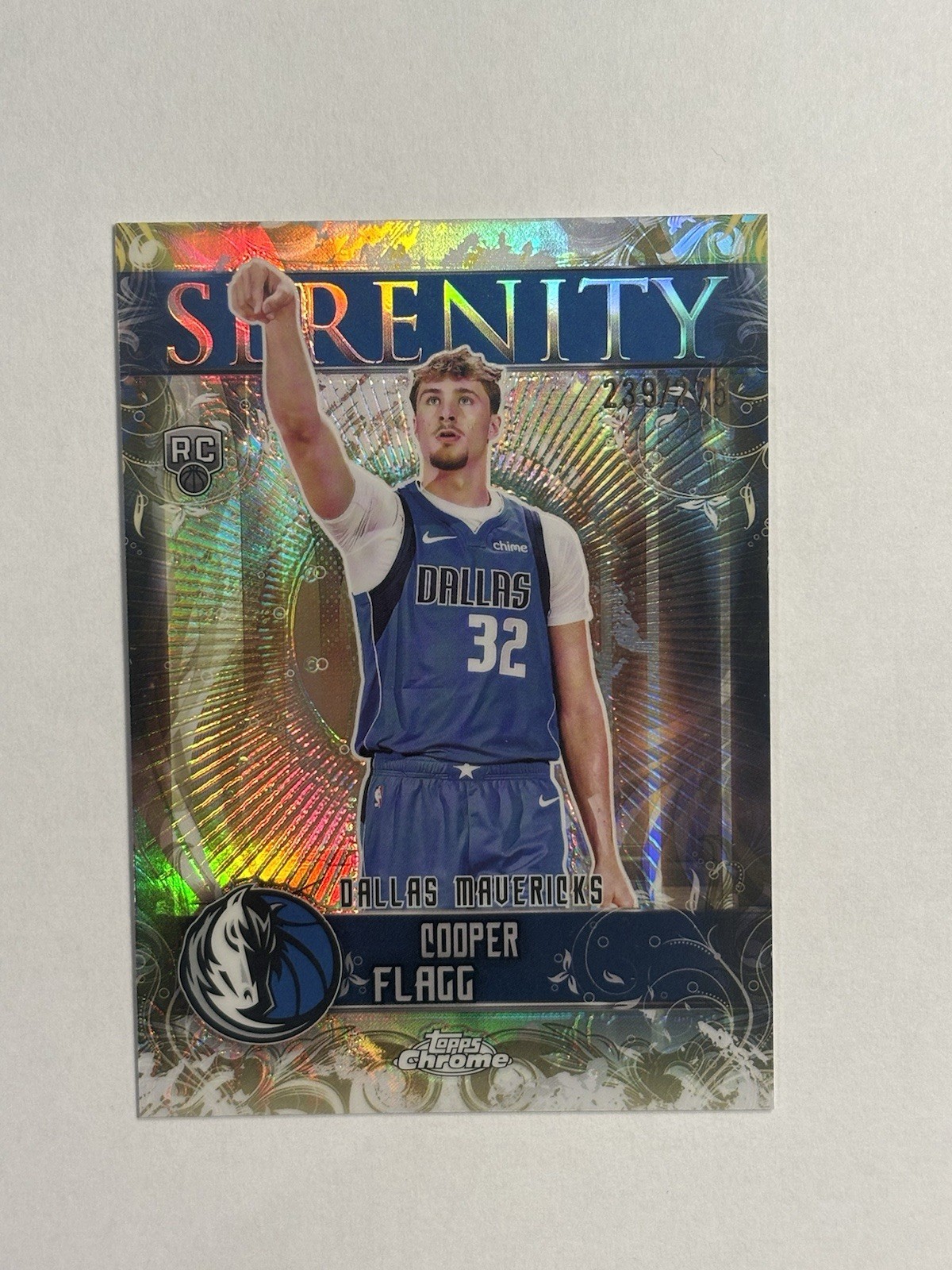 2025-26 Topps Chrome Cooper Flagg #SY-11 Rookie Serenity Yellow /275 Mavericks