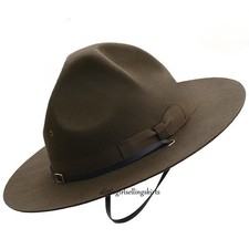 Men's 100 Wool Sergeant Hat Military Campaign Hat Instructor Mountie Ranger Hat