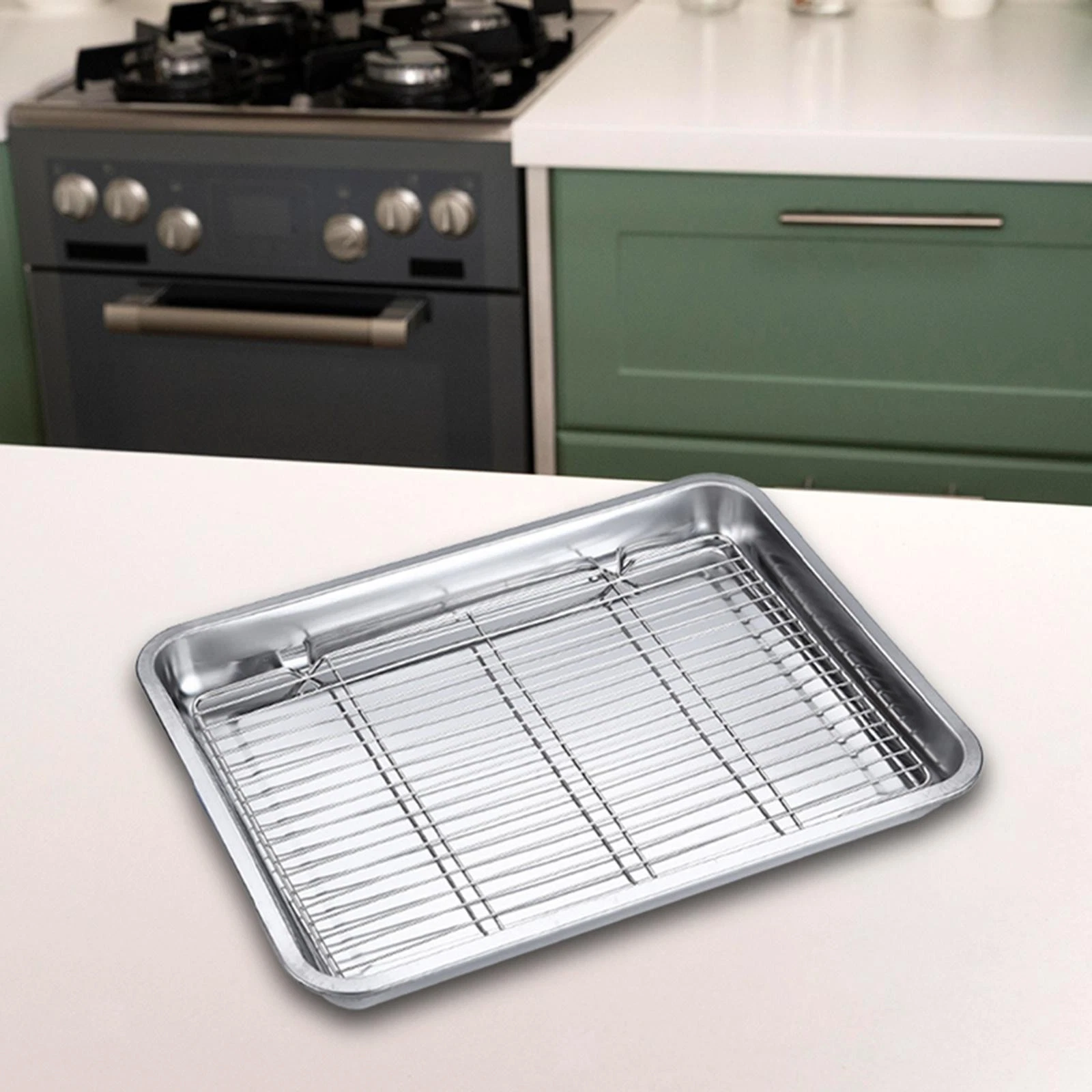 Baking Sheet and Rack Oil Draining Pan Easy to Clean Oven Baking Pan Tray for