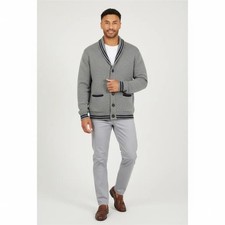 Brave Soul Men's Gray Knit Shawl Collar Button Front Cardigan Sweater Size Large