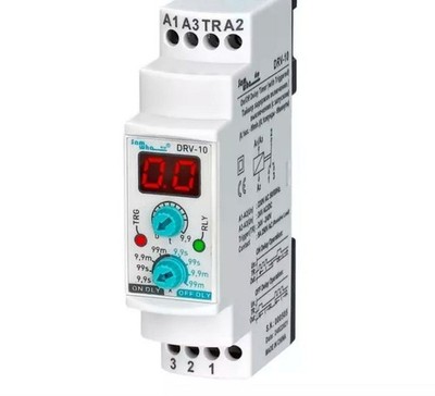DRV-10 Digital On/Off Delay Timer Relay 24V-240V AC/DC Trigger DIN Rail
