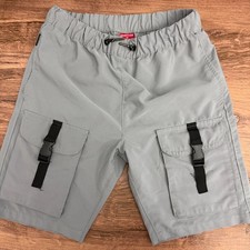 Ring of Fire Boys Cargo Shorts Gray Utility Buckle Pockets Size 12