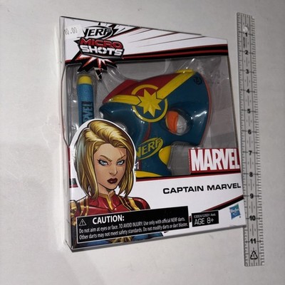 Hasbro Nerf Micro Shots Gun Marvel Captain Marvel 04 Blaster And 2 Darts NIB