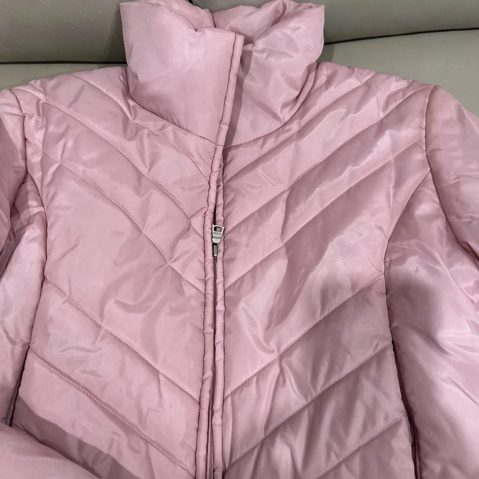 Chaqueta acolchada GUESS para mujer talla M relleno rosa claro cremallera completa Foto 2 de 4