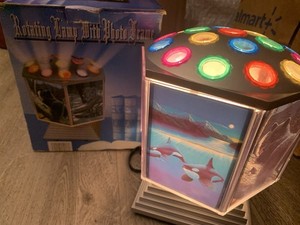 Rare Vintage Rotating Disco Multicolor Lamp Light With Photo Album
