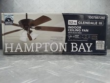 Hampton Bay Glendale III 52 in. LED Indoor Matte Black Ceiling Fan with Light