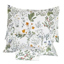 100 Cotton Sheets for Size Bed, Yellow Flowers Plant Pattern King Pattern a