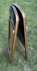 Pair Of Stakmore Antique Metal Folding Chairs Gold Painted, Green Velvet Seats 2 — photo 5
