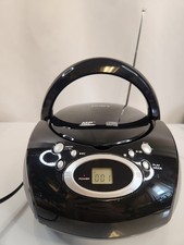 Coby CBCD-04 KBB100RT Portable CD Boombox AM/FM Radio Player Tested Works Cord