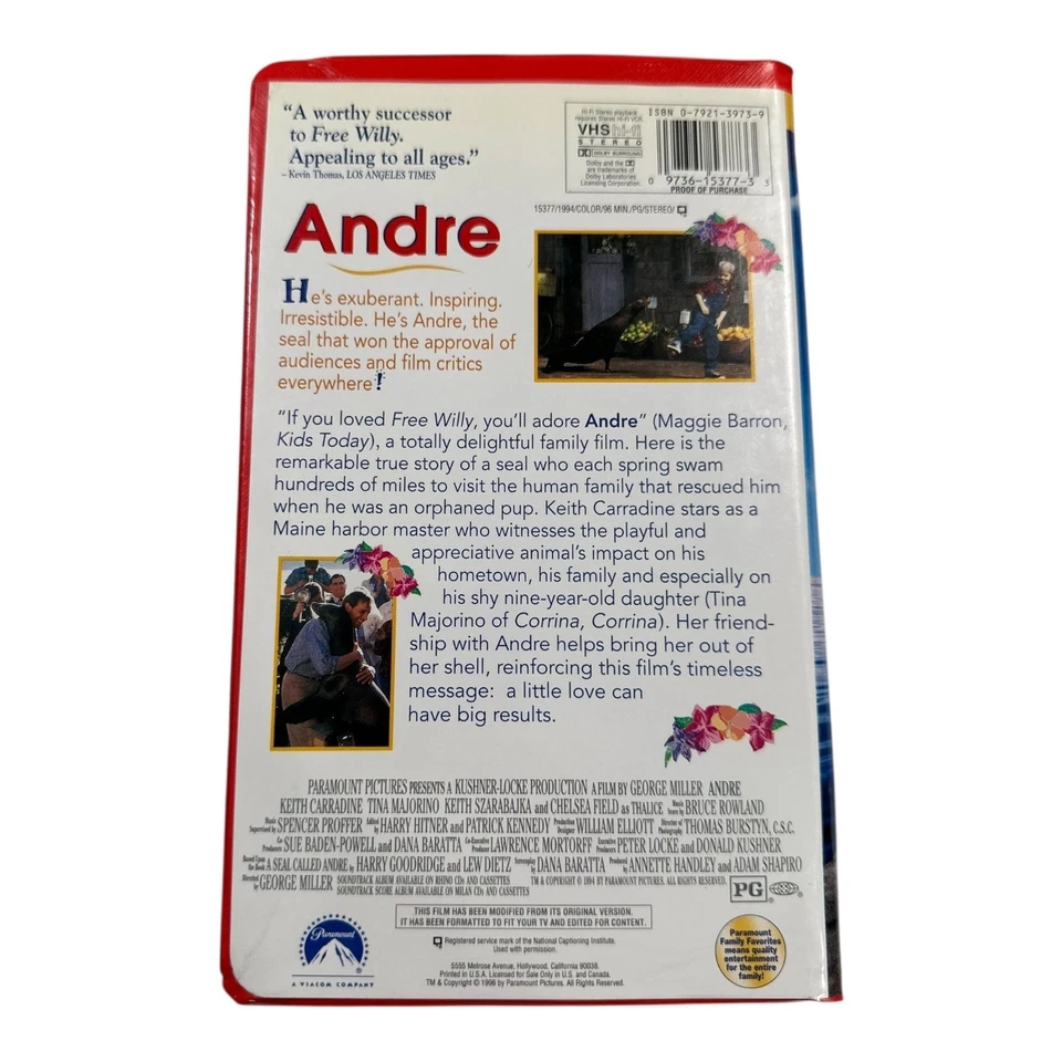 Andre Family Favorites VHS Movie Paramount Pictures 1994 Color Stereo - Imagem 2 de 3