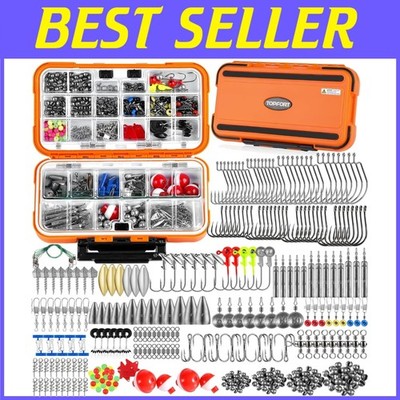 Stainless Steel Fishing Hooks Kit with Weights and Sinkers
