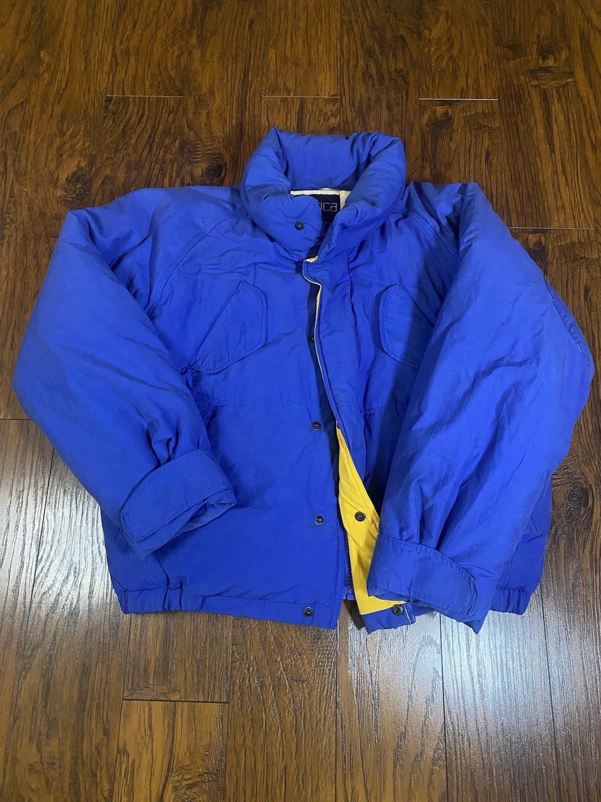 Vintage NAUTICA Puffer Jacket Duck Down Mens M Coat 90s Y2K Faded Blue